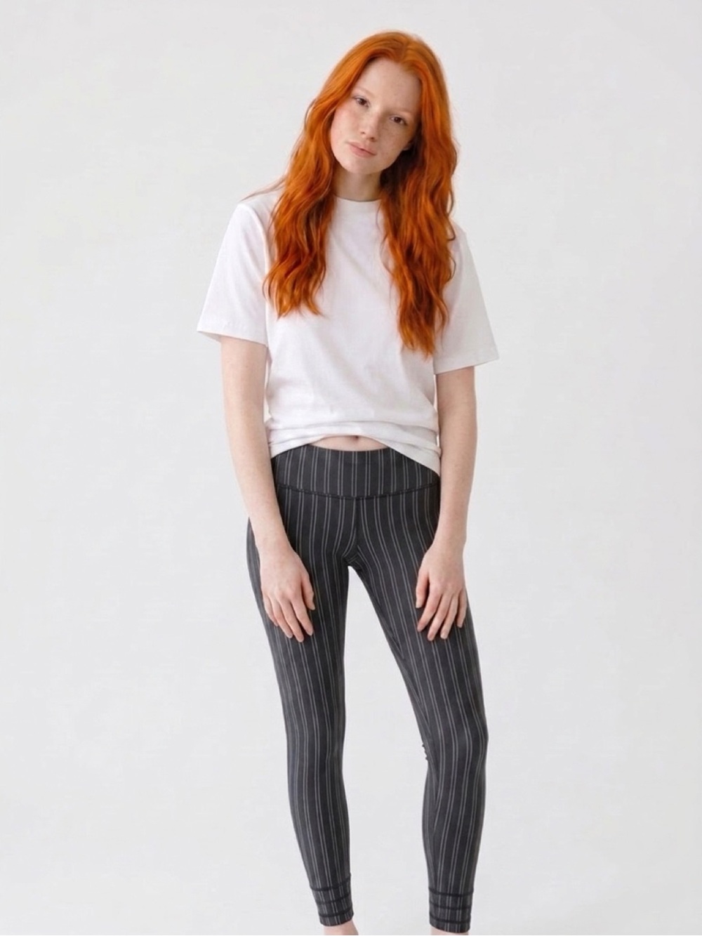 Black Pinstripe Leggings